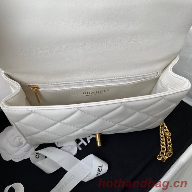 Chanel SMALL Lambskin FLAP BAG AS1793 white