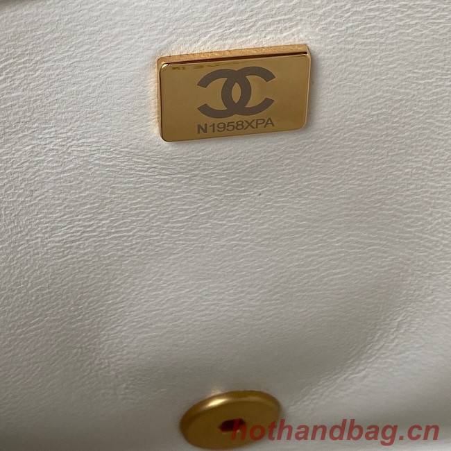 Chanel SMALL Lambskin FLAP BAG AS1793 white