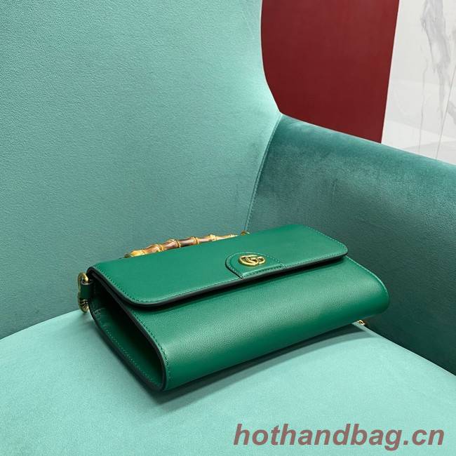 Gucci Small top handle bag with Bamboo 675794 green