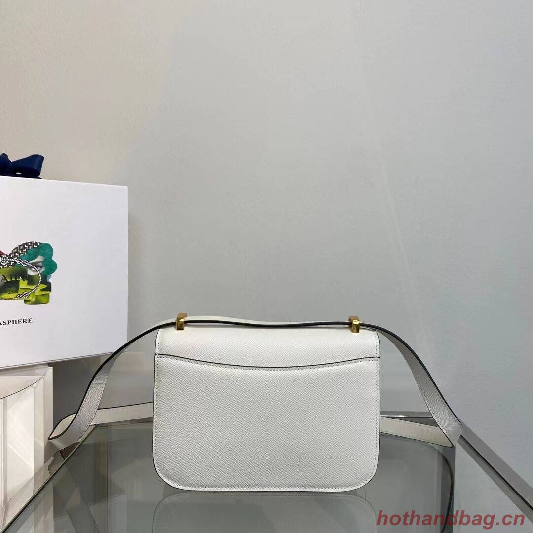 Prada Saffiano leather Identity shoulder bag 1BN320 white