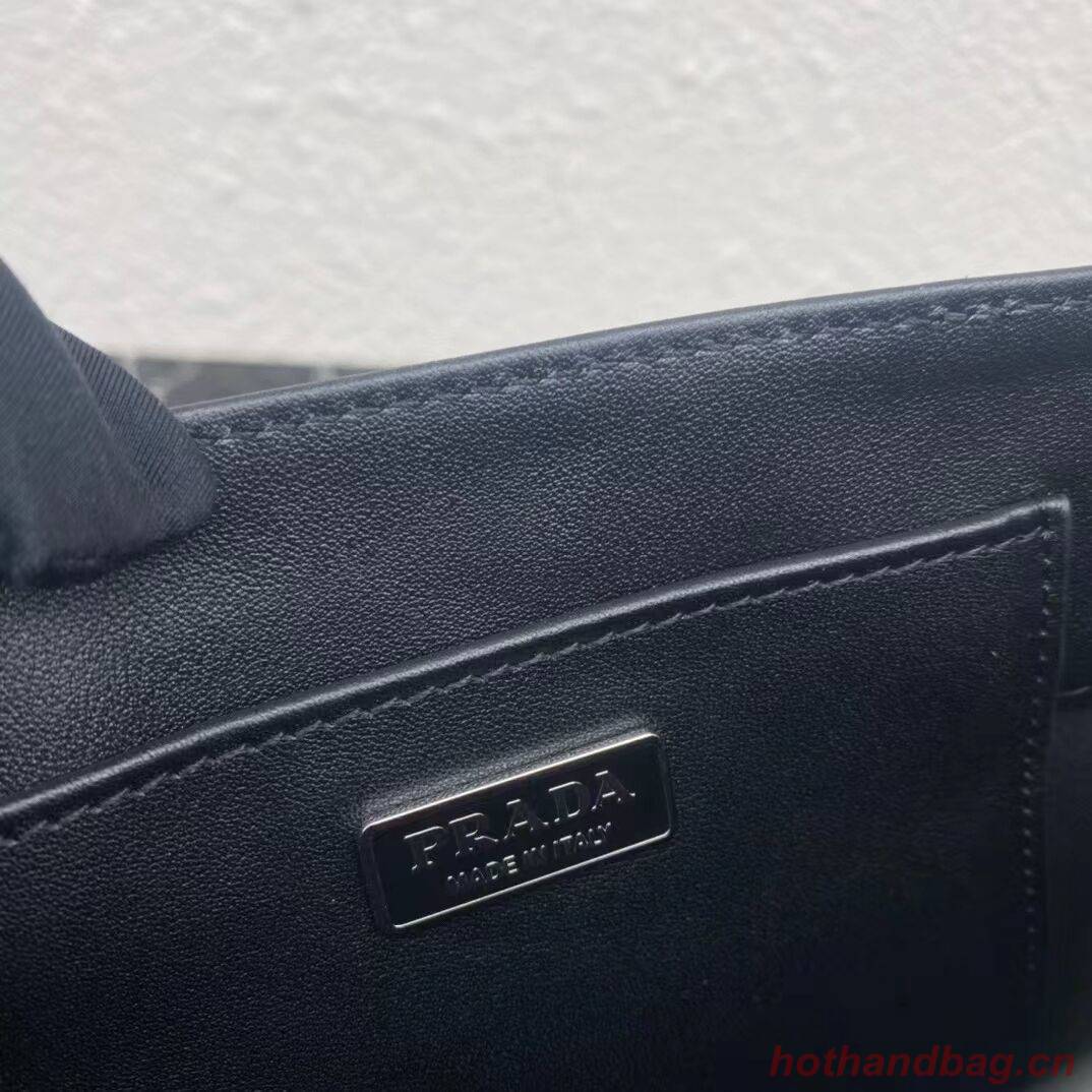 Prada leather small-bag with artificial crystals tote 1BC331 black