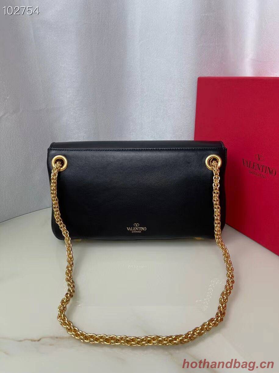 VALENTINO GARAVANI Stud Sign nappa Shoulder Bag NL098 black