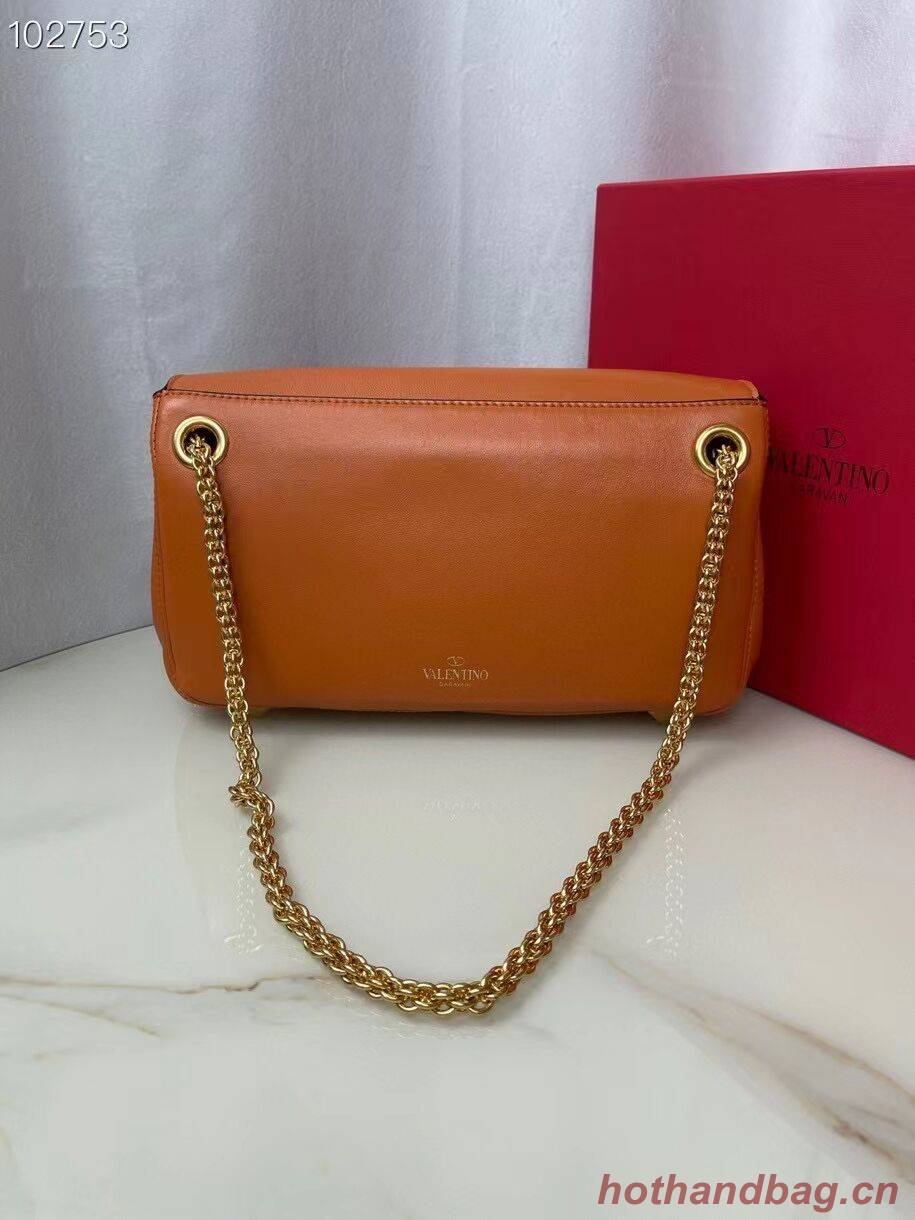 VALENTINO GARAVANI Stud Sign nappa Shoulder Bag NL098 orange