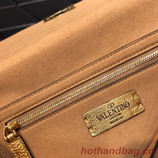 VALENTINO GARAVANI Grained Calfskin Shoulder Bag 2B0I60 gold