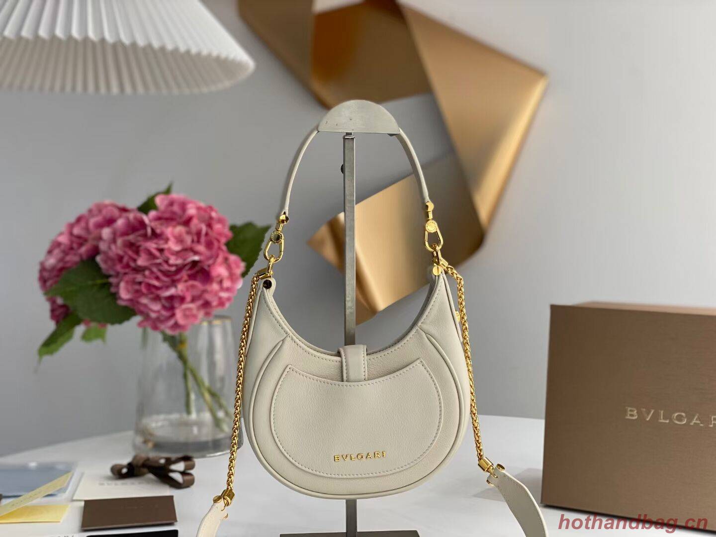 BVLGARI Shoulder Bag Calfskin Leather B281632 white