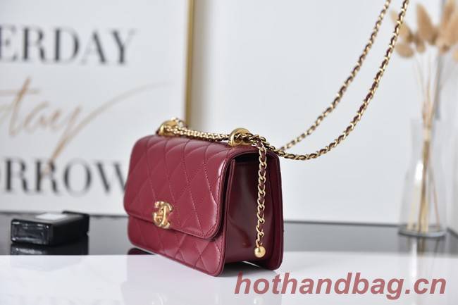 Chanel Flap Lambskin mini Shoulder Bag AS2615 red