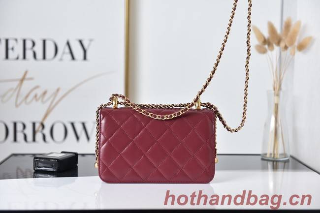 Chanel Flap Lambskin mini Shoulder Bag AS2615 red