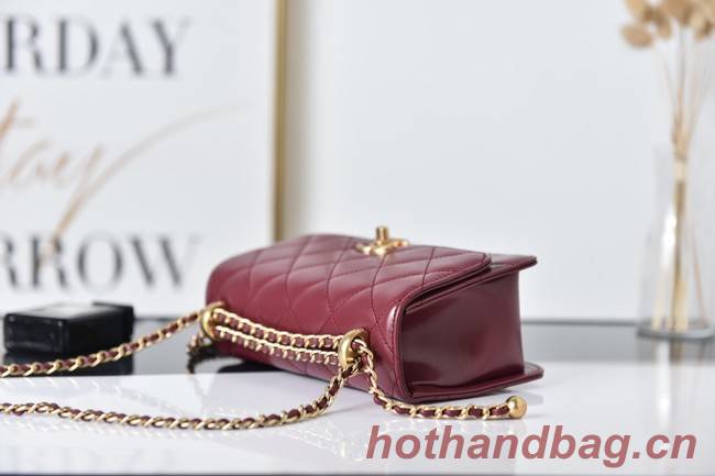 Chanel Flap Lambskin mini Shoulder Bag AS2615 red