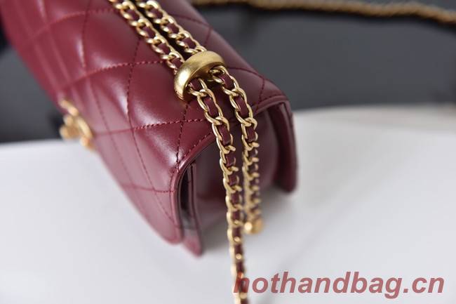 Chanel Flap Lambskin mini Shoulder Bag AS2615 red