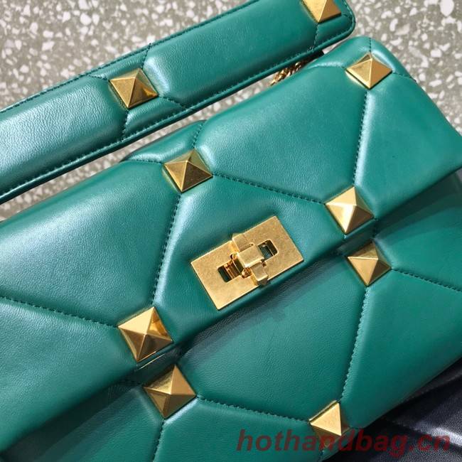 VALENTINO GARAVANI Roman Stud Large Napa sheepskin leather 1189L green