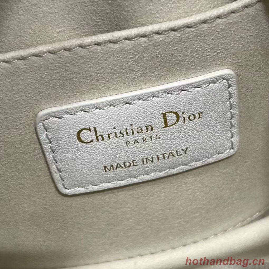 DIOR small Embossing leather tote Bag C9201 white