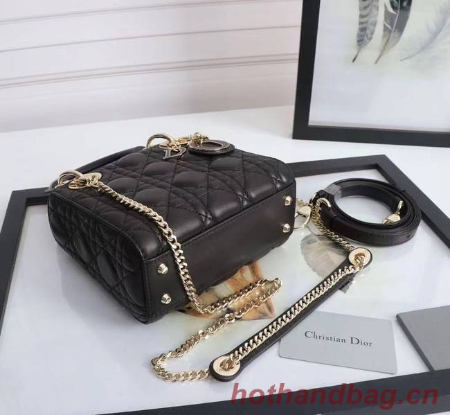 MINI LADY DIOR BAG Lambskin M0566OE black&gold