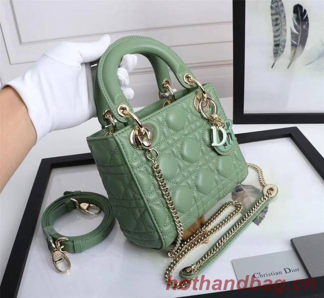 MINI LADY DIOR BAG Lambskin M0566OE green