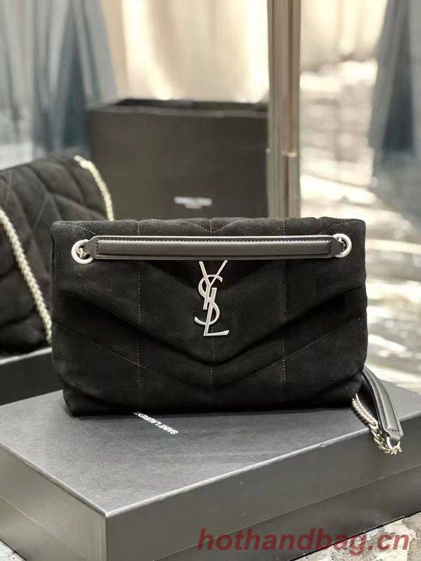 Yves Saint Laurent LOULOU PUFFER BAG SUEDE Y577476 Black