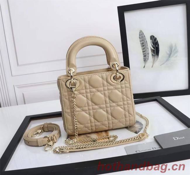 MINI LADY DIOR BAG Lambskin M0566OE Beige