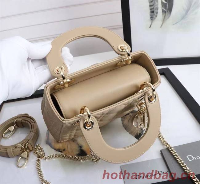 MINI LADY DIOR BAG Lambskin M0566OE Beige