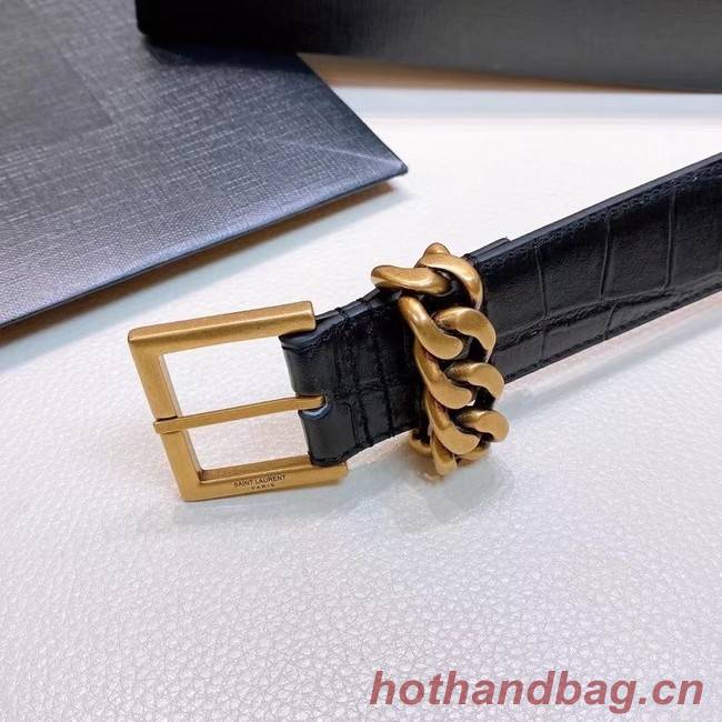 YSL Leather 30MM BELT 0235