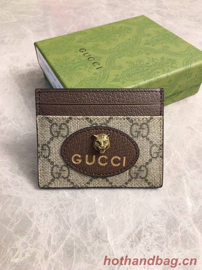 Gucci Neo Vintage GG Supreme card case 597557 Brown