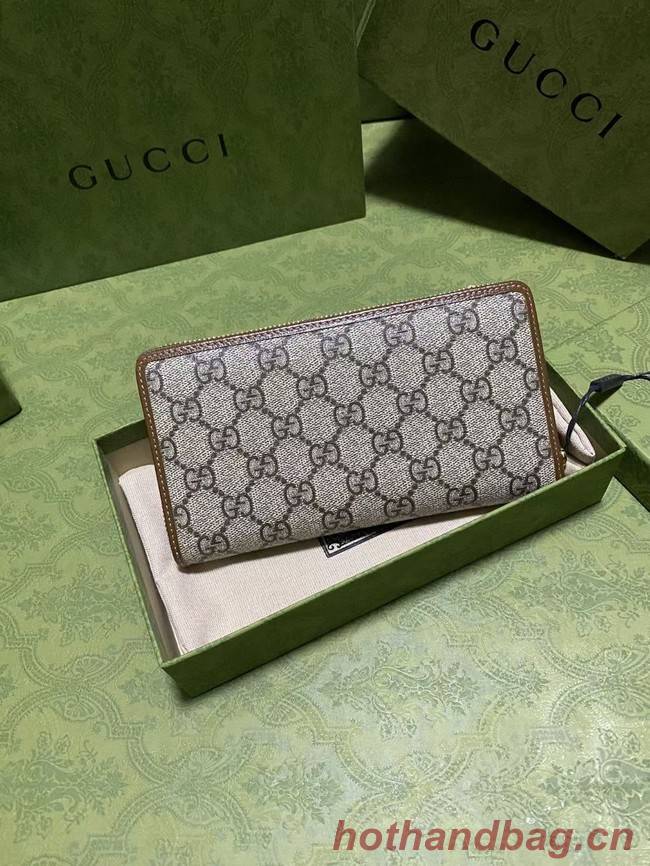 Gucci Zip around wallet with Interlocking G 673003 brown