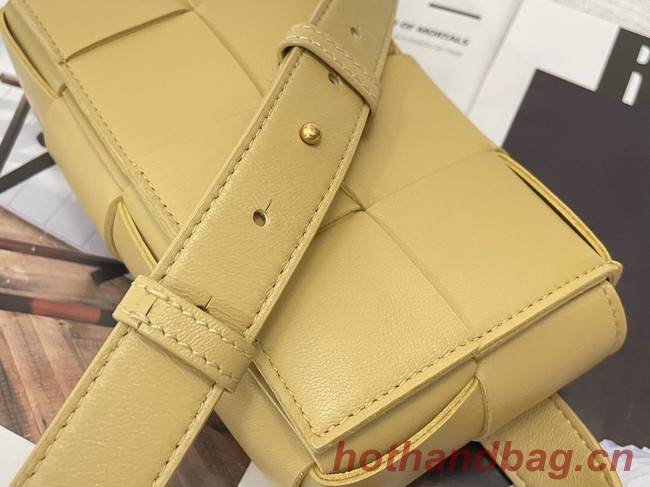 Bottega Veneta CASSETTE Mini intreccio leather belt bag 651053 ALMOND