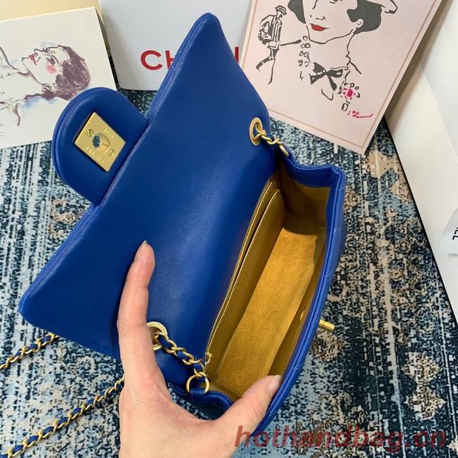 Chanel MINI Flap Bag Original Sheepskin Leather 1116 blue