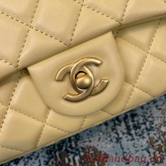 Chanel MINI Flap Bag Original Sheepskin Leather 1116 light yellow