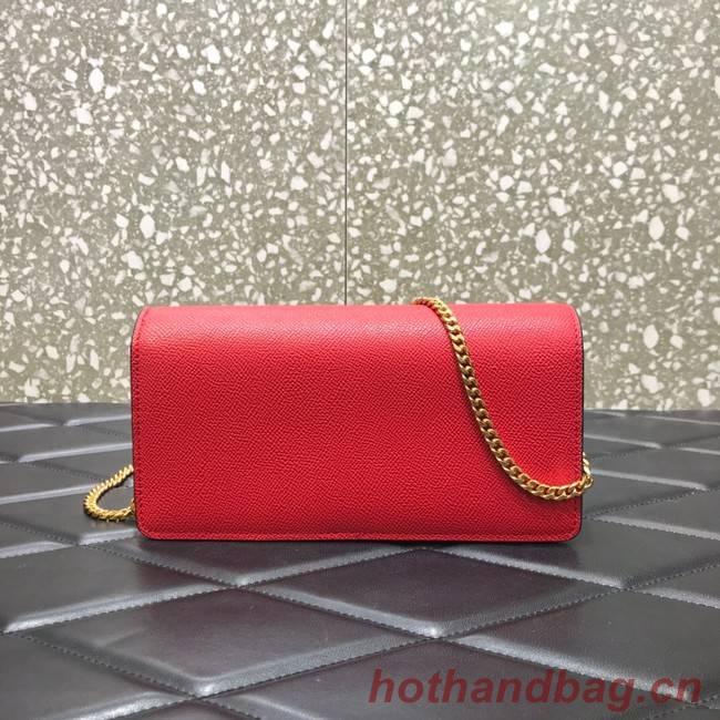 VALENTINO GARAVANI Stud Sign Grained Calfskin Shoulder Bag 0093 red