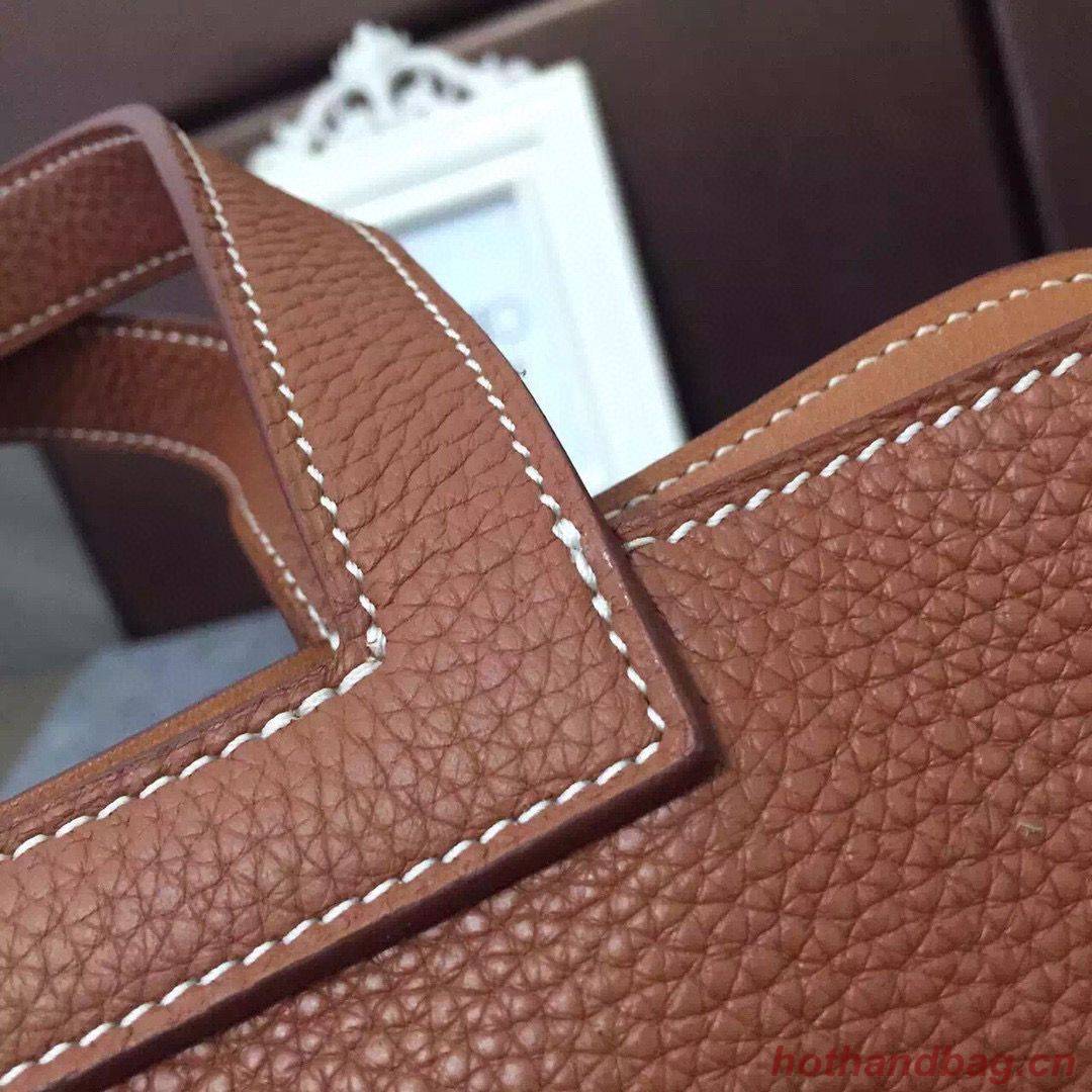 Hermes Halzan Togo Original Leather H3909 Brown