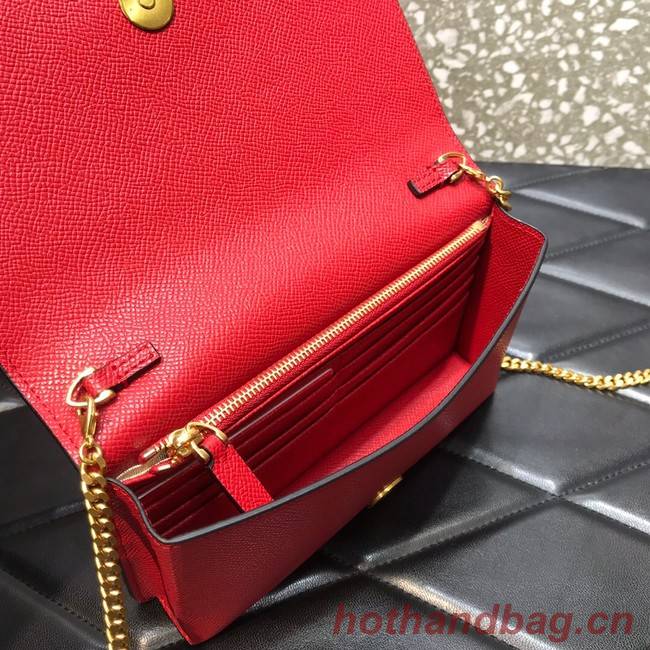 VALENTINO GARAVANI Stud Sign Grained Calfskin Shoulder Bag 0680 red