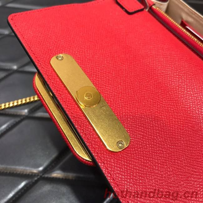 VALENTINO GARAVANI Stud Sign Grained Calfskin mini Shoulder Bag 0690 red