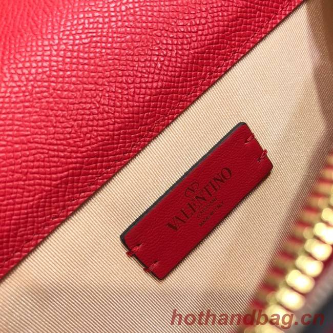 VALENTINO GARAVANI Stud Sign Grained Calfskin mini Shoulder Bag 0690 red