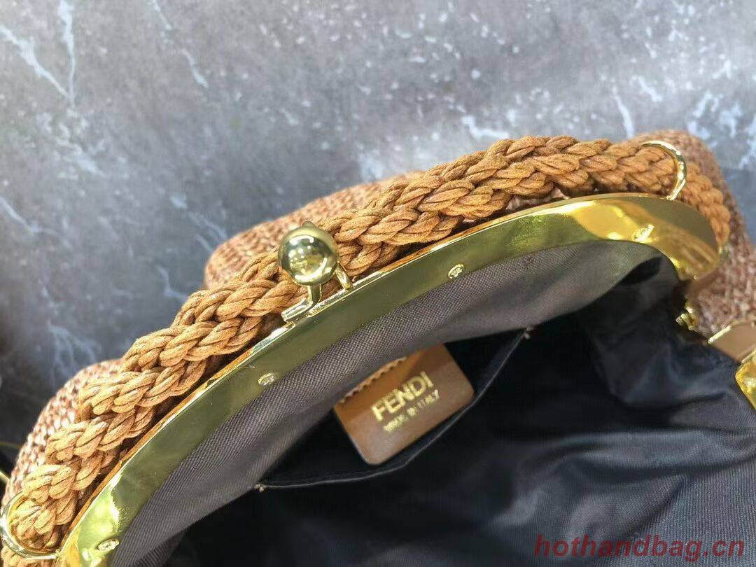 FENDI  raffia bag F7641 brown