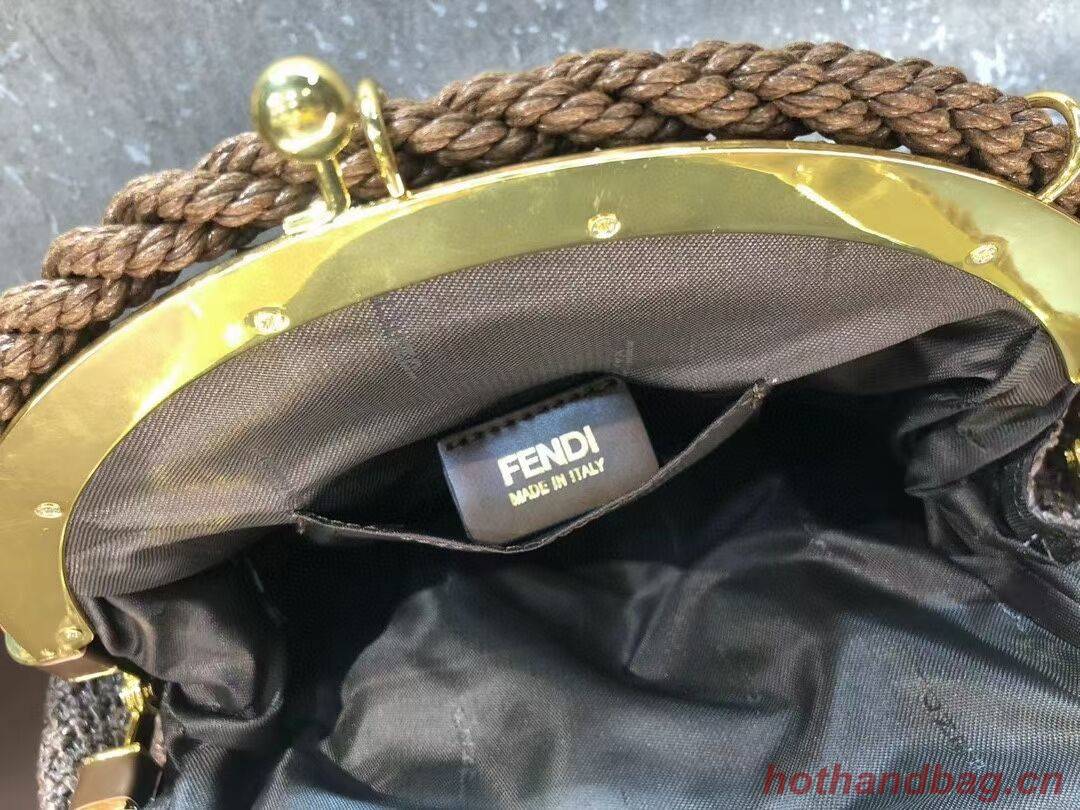 FENDI  raffia bag F7641 light brown