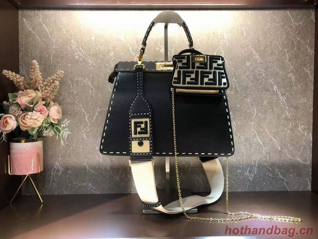 Fendi Peekaboo ISeeU MEDIUM leather bag F8637 black