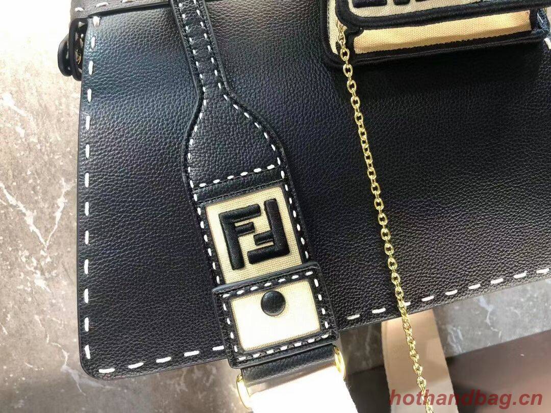 Fendi Peekaboo ISeeU MEDIUM leather bag F8637 black