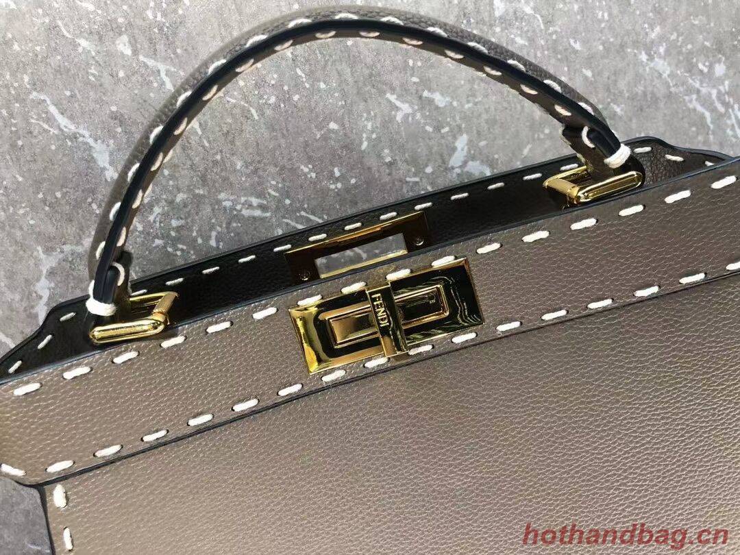 Fendi Peekaboo ISeeU MEDIUM leather bag F8637 gray