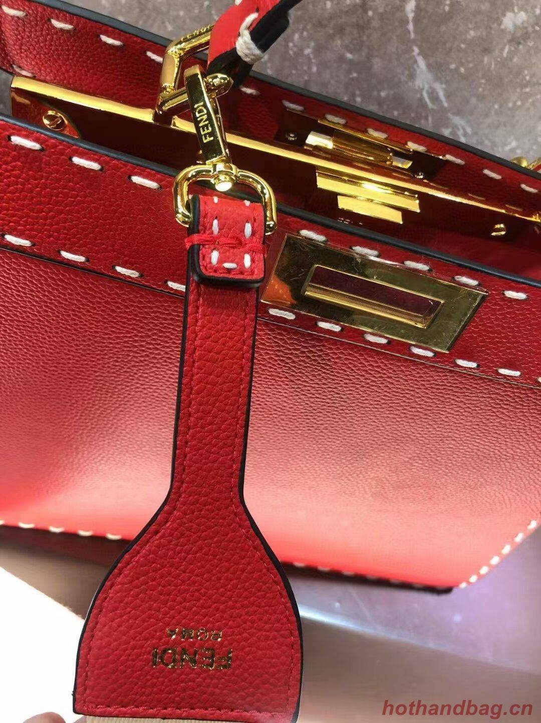 Fendi Peekaboo ISeeU MEDIUM leather bag F8637 red