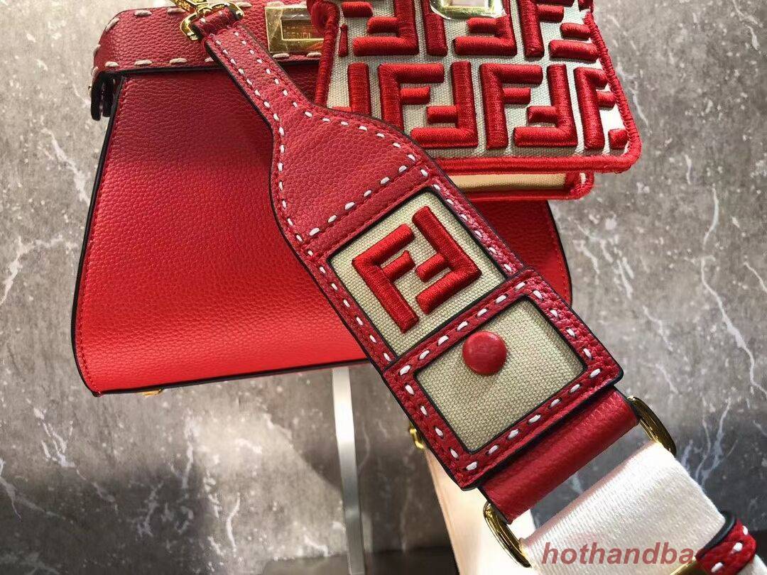 Fendi Peekaboo ISeeU Small leather bag F8636 RED