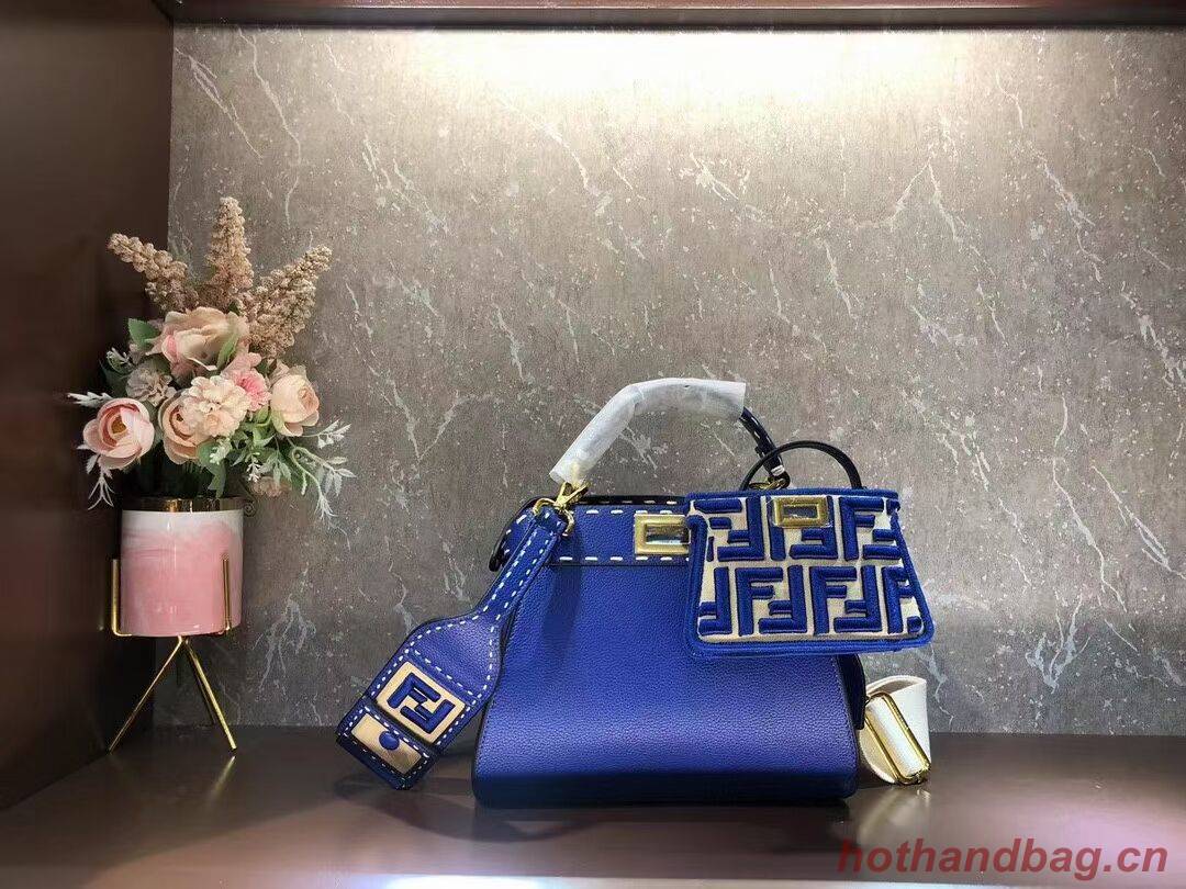 Fendi Peekaboo ISeeU Small leather bag F8636 blue