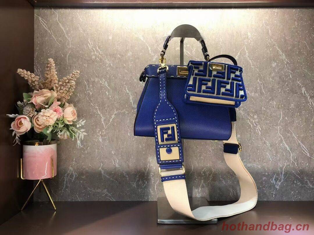 Fendi Peekaboo ISeeU Small leather bag F8636 blue