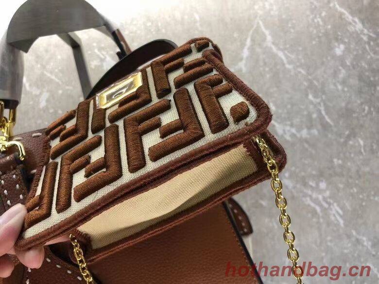 Fendi Peekaboo ISeeU Small leather bag F8636 brown