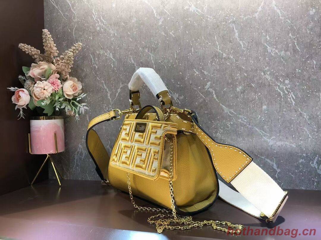 Fendi Peekaboo ISeeU Small leather bag F8636 yellow