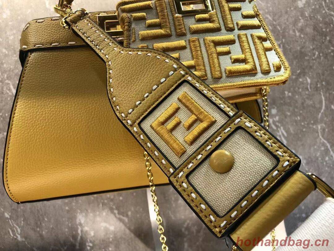 Fendi Peekaboo ISeeU Small leather bag F8636 yellow