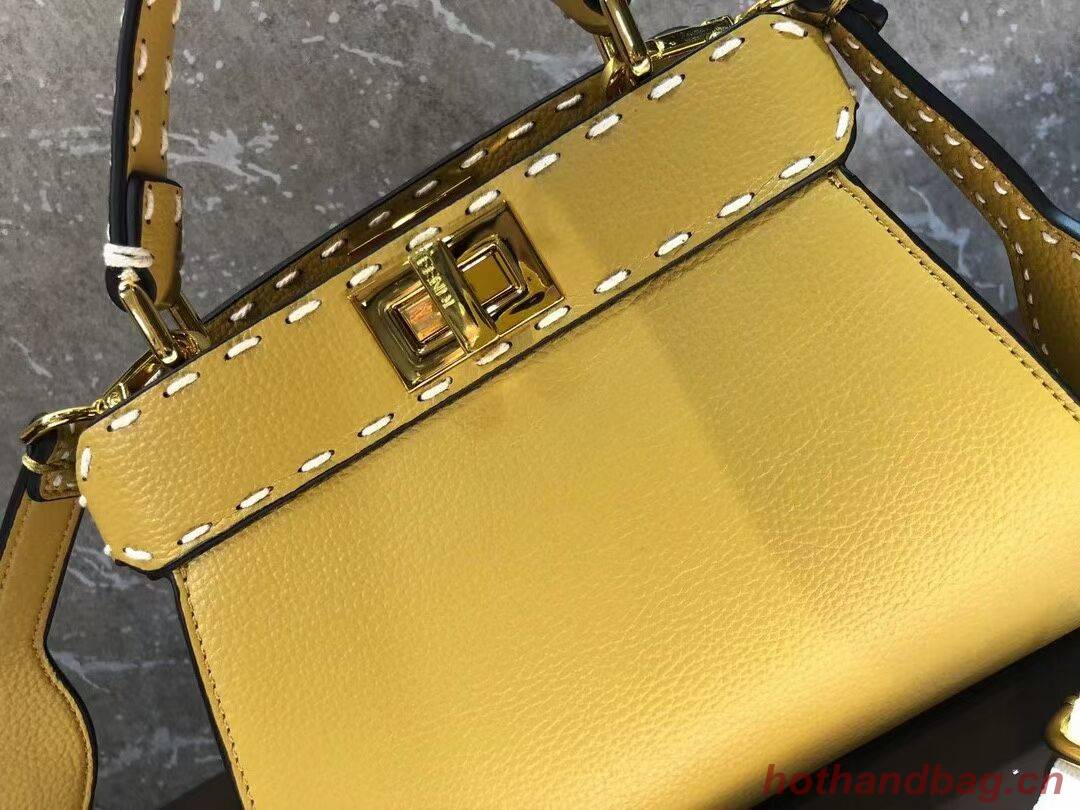 Fendi Peekaboo ISeeU Small leather bag F8636 yellow