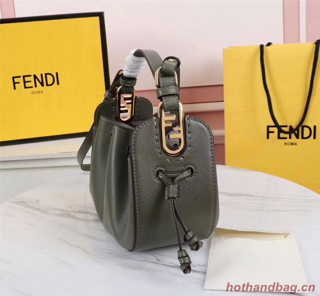 FENDI TOUCH leather bag 8BS059 blackish green