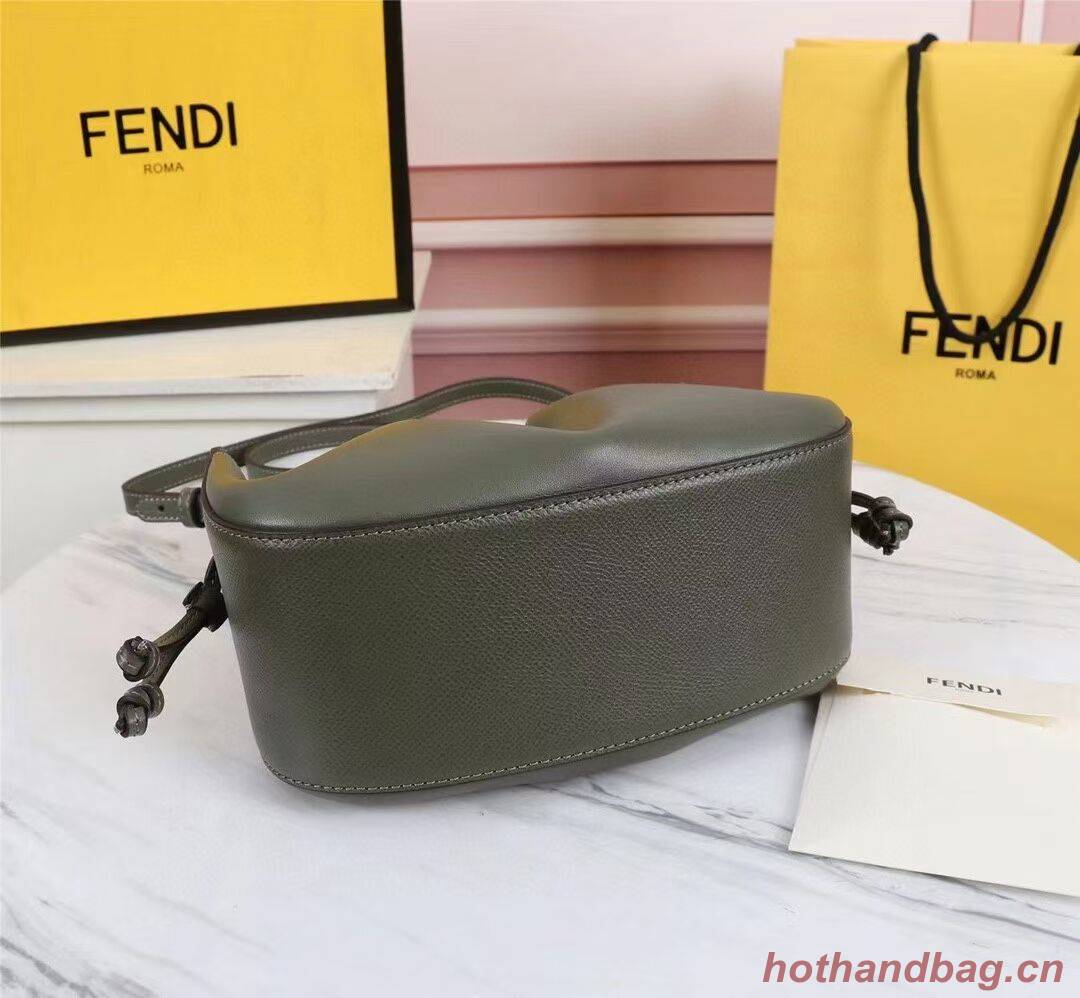 FENDI TOUCH leather bag 8BS059 blackish green