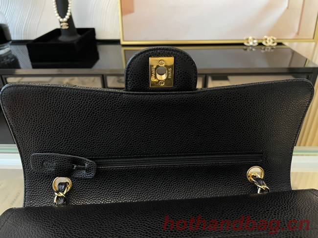 Chanel classic handbag Grained Calfskin&gold Metal 01112 black