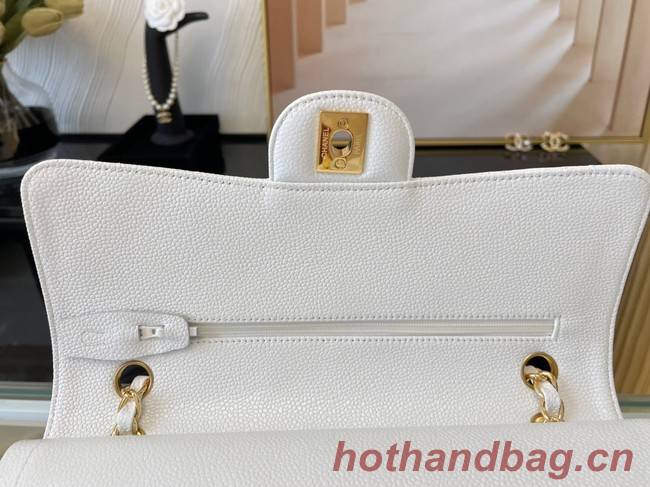 Chanel classic handbag Lambskin&gold Metal 01112 white