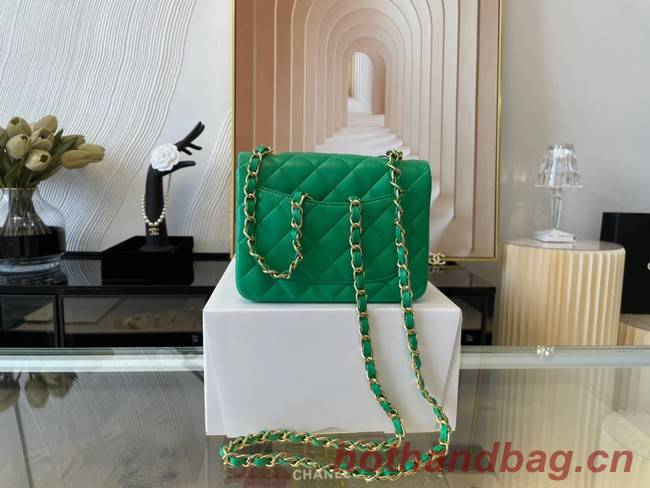 Chanel MINI Flap Bag Original Sheepskin Leather 1115 green