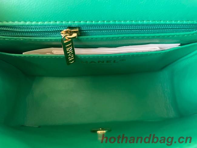 Chanel MINI Flap Bag Original Sheepskin Leather 1115 green